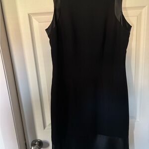 Amanda Smith Black Sheath Dress Scoop Neck High Low